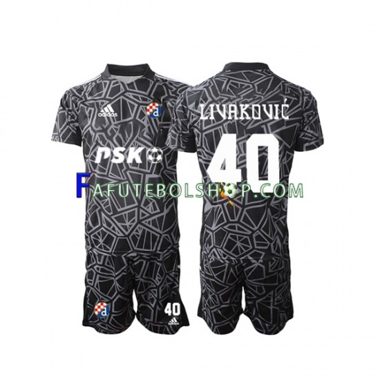 Camisa Goleiro 1 Dinamo Zagreb Livakovic 40  2022-2023 manga curta ,infantil