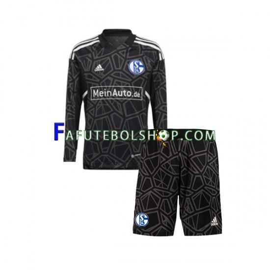 Camisa Goleiro 1 Schalke 04 FC  2022-2023 manga longa ,infantil