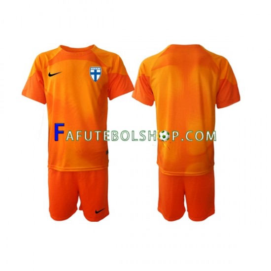 Camisa Goleiro 1 Finlândia  2022-2023 manga curta ,infantil