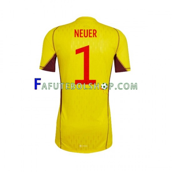 Camisa Goleiro 2 Alemanha Manuel Neuer 1  Copa Do Mundo 2022 manga curta ,Masculino