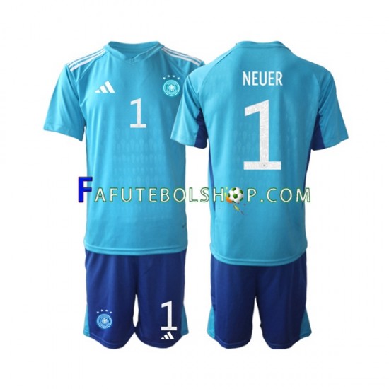 Camisa Goleiro 1 Alemanha Manuel Neuer 1  Copa Do Mundo 2022 manga curta ,infantil