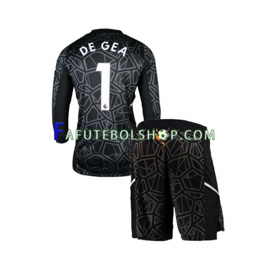 Camisa Goleiro 2 Manchester United DE GEA 1  2022-2023 manga longa ,infantil