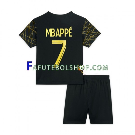 Camisa 4 Paris Saint Germain Mbappé 7  2022-2023 manga curta ,infantil