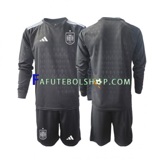 Camisa Goleiro 1 Espanha  2022 manga longa ,infantil