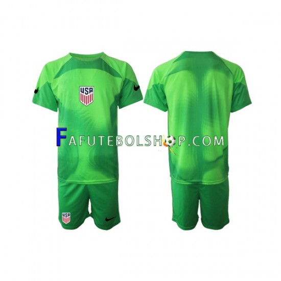 Camisa Goleiro 4 Estados Unidos  Copa Do Mundo 2022 manga curta ,infantil