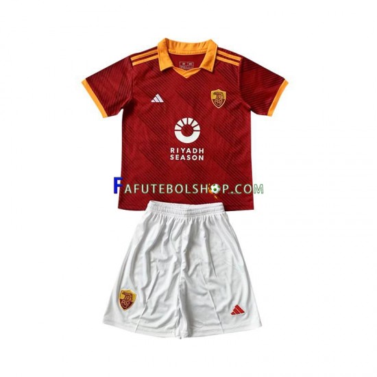 Camisa 4 AS Roma 2023-2024 manga curta ,infantil