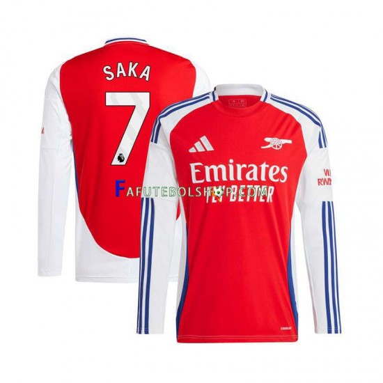 Camisa 1 Arsenal Bukayo Saka 7 2024-2025 manga longa ,Masculino