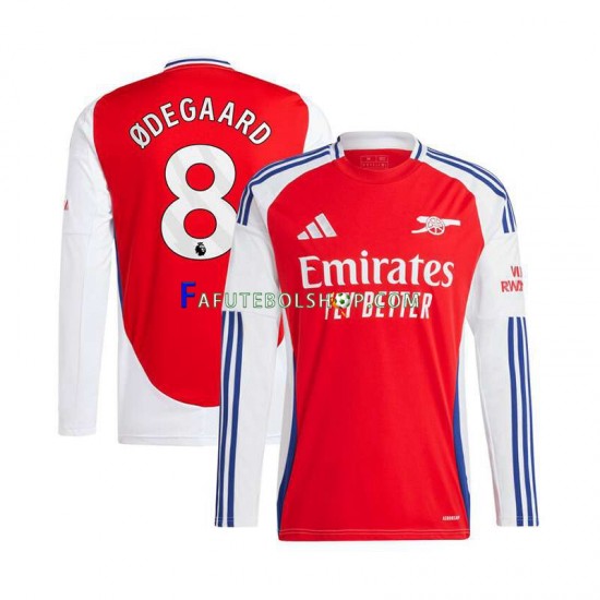 Camisa 1 Arsenal Martin Odegaard 8 2024-2025 manga longa ,Masculino