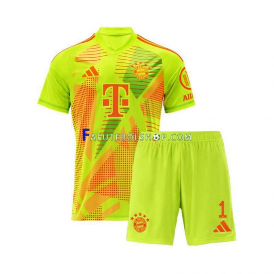 Camisa Goleiro 1 Bayern de Munique Manuel Neuer 1 2024-2025 manga curta ,infantil