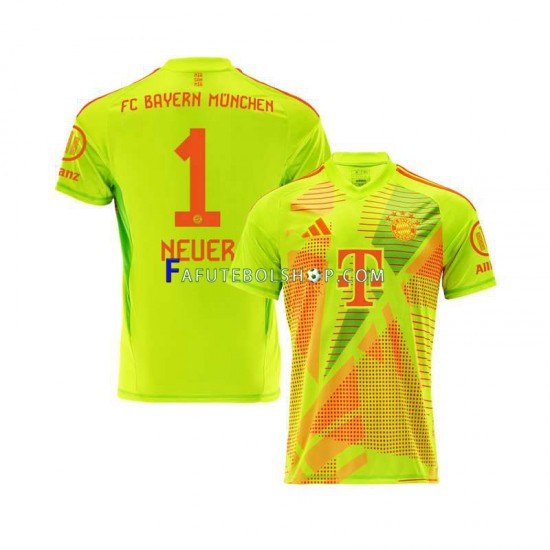 Camisa Goleiro 1 Bayern de Munique Manuel Neuer 1 2024-2025 manga curta ,Masculino