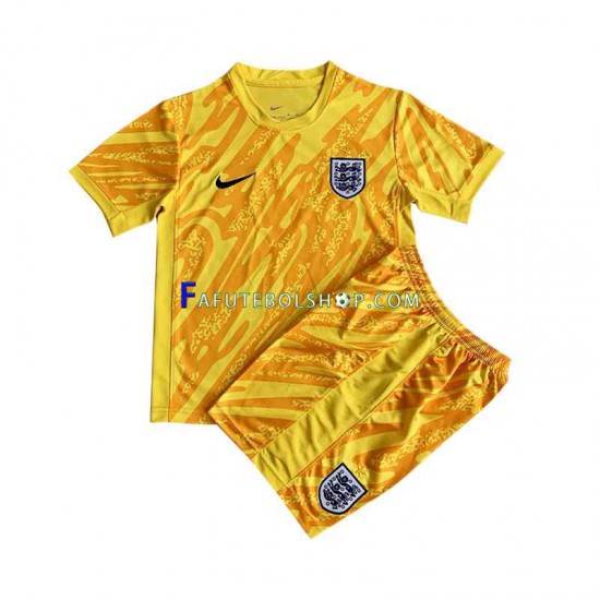 Camisa Goleiro 2 Inglaterra Euro 2024 manga curta ,infantil