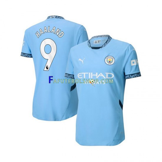 Camisa 1 Manchester City Erling Haaland 9 2024-2025 manga curta ,Masculino