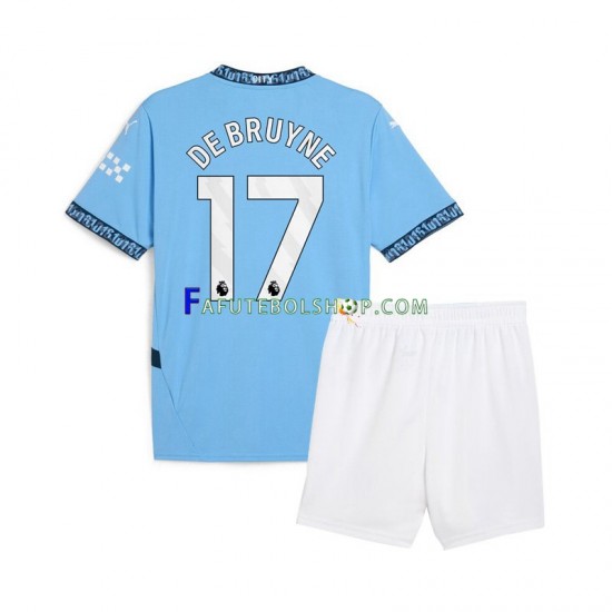 Camisa 1 Manchester City Kevin De Bruyne 17 2024-2025 manga curta ,infantil