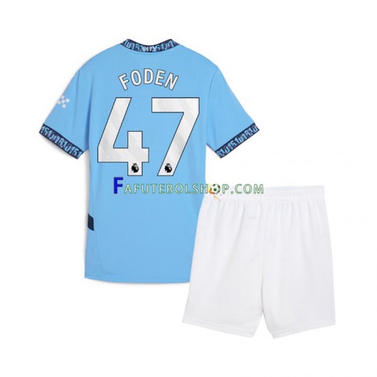 Camisa 1 Manchester City Phil Foden 47 2024-2025 manga curta ,infantil