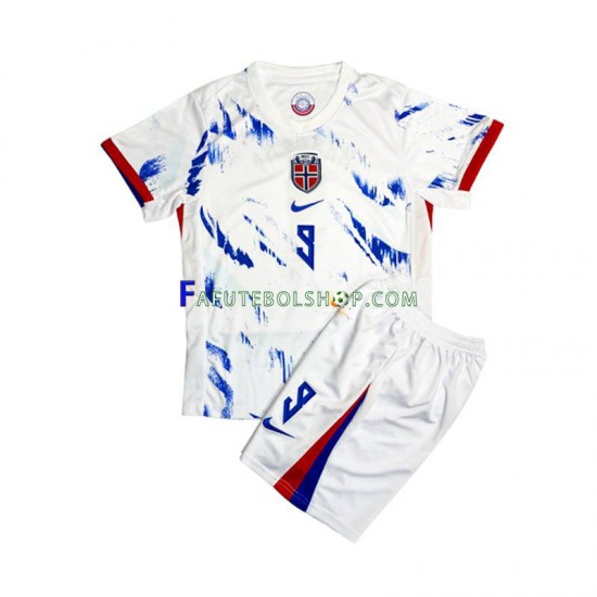 Camisa 2 Noruega Erling Haaland 9 2024 manga curta ,infantil