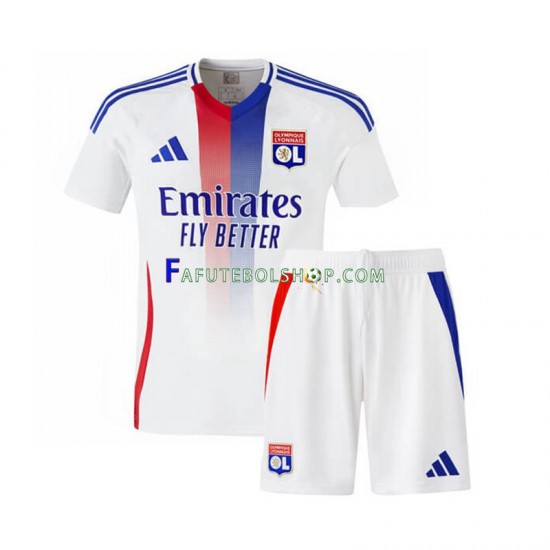 Camisa 1 Olympique Lyon 2024-2025 manga curta ,infantil