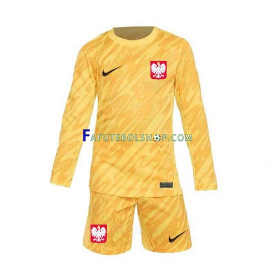 Camisa Goleiro 1 Polônia Euro 2024 manga longa ,infantil