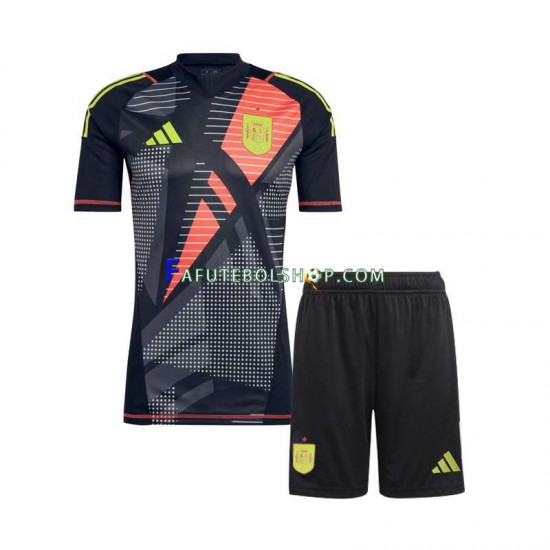 Camisa Goleiro 2 Espanha Euro 2024 manga curta ,infantil