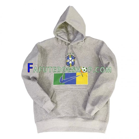 Brasil Cinza Camisola Hoodie 2022-2023 ,Masculino