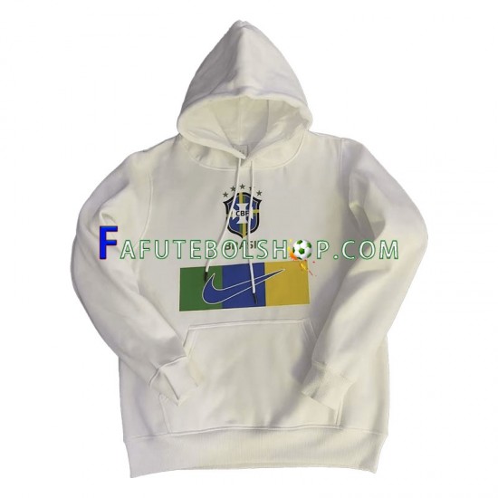 Brasil Branco Camisola Hoodie 2022-2023 ,Masculino