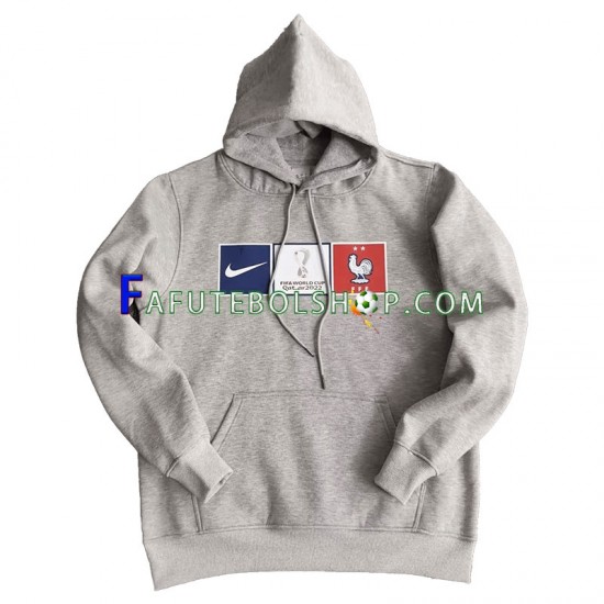 França Cinza Camisola Hoodie 2022-2023 ,Masculino