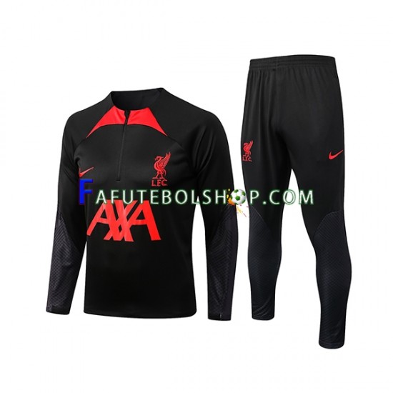 Liverpool Preto Conjunto Agasalho Treino 2022-2023 SKU001