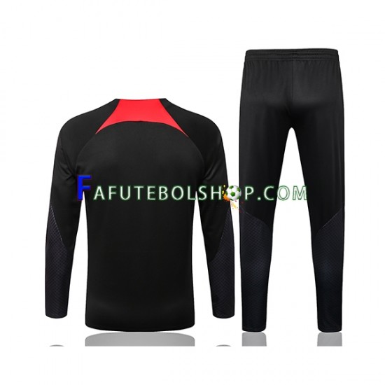 Liverpool Preto Conjunto Agasalho Treino 2022-2023 SKU001