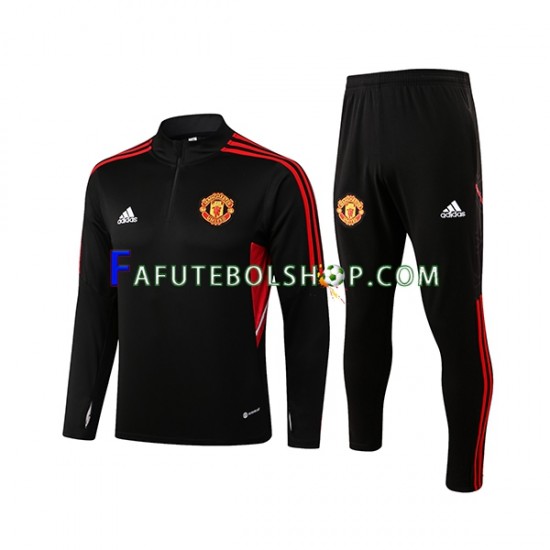 Manchester United Preto Conjunto Agasalho Treino 2022-2023