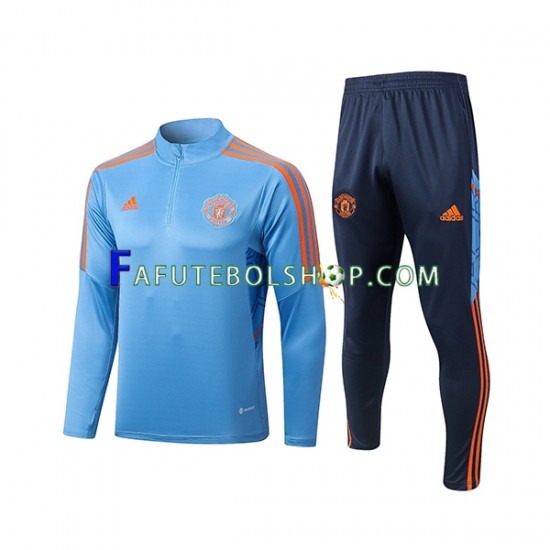 Manchester United Azul Conjunto Agasalho Treino 2022-2023 SKU002