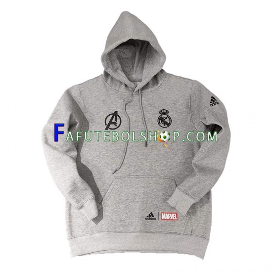 Real Madrid Cinza Camisola Hoodie 2022-2023 ,Masculino