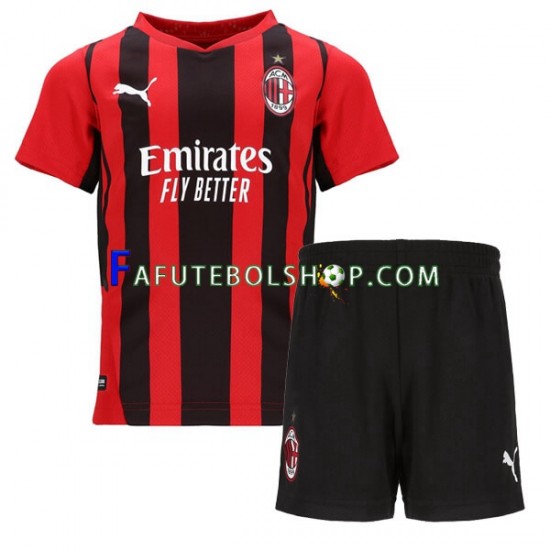 Camisa 1 AC Milan 2021-2022 manga curta ,infantil