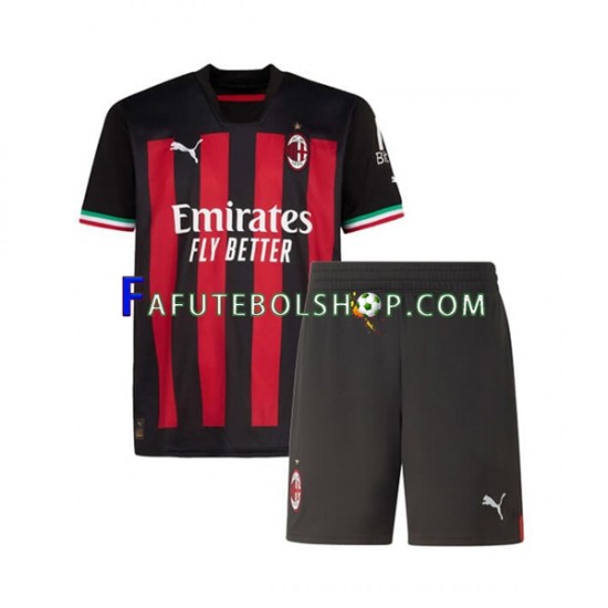 Camisa 1 AC Milan 2022-2023 manga curta ,infantil