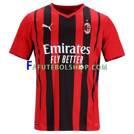 Camisa 1 AC Milan 2021-2022 manga curta ,Masculino