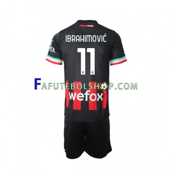 Camisa 1 AC Milan Ibrahimovic 11 2022-2023 manga curta ,infantil