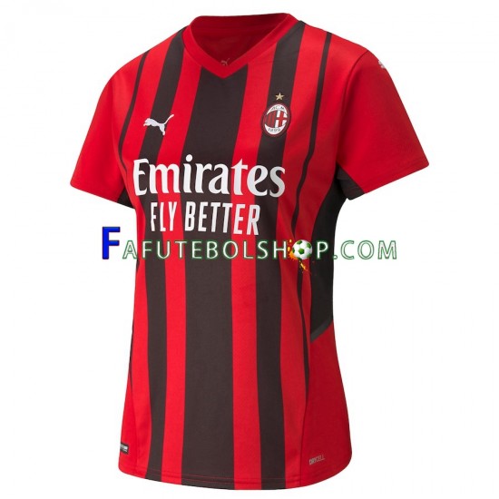 Camisa 1 AC Milan 2021-2022 manga curta ,Feminino