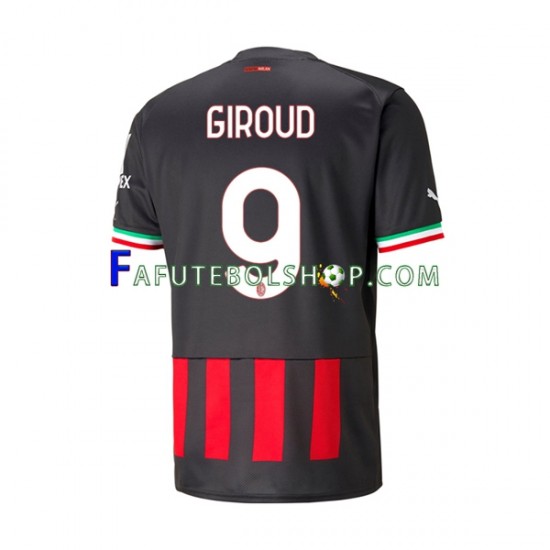 Camisa 1 AC Milan Olivier Giroud 9 2022-2023 manga curta ,Masculino