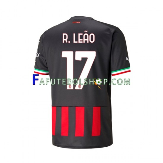 Camisa 1 AC Milan Rafael Leao 17 2022-2023 manga curta ,Masculino