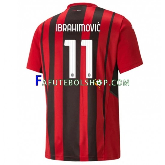 Camisa 1 AC Milan Zlatan Ibrahimovic 11 2021-2022 manga curta ,Masculino