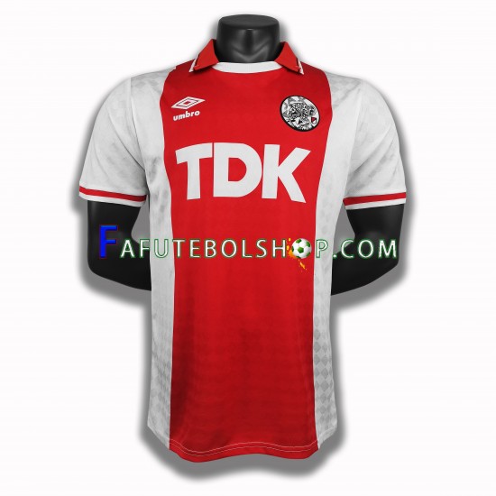 Camisa 1 AFC Ajax 1990 Retrô manga curta ,Masculino