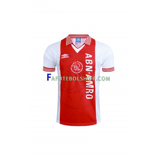 Camisa 1 AFC Ajax Retrô 1994-1995 manga curta ,Masculino