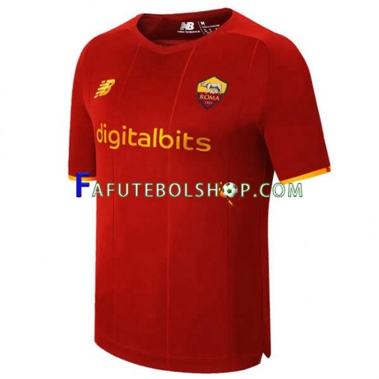 Camisa 1 AS Roma 2021-2022 manga curta ,Masculino