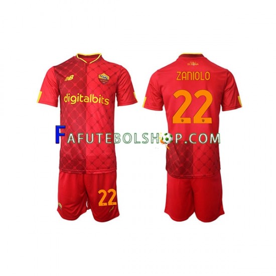 Camisa 1 AS Roma Nicolo Zaniolo 22 2022-2023 manga curta ,infantil