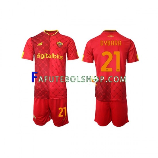 Camisa 1 AS Roma Paulo Dybala 21 2022-2023 manga curta ,infantil