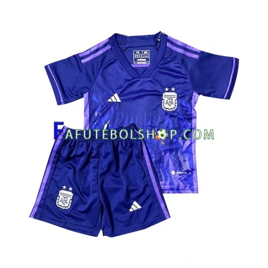 Camisa 2 Argentina Copa Do Mundo 2022 manga curta ,infantil