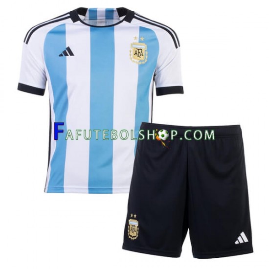 Camisa 1 Argentina Copa Do Mundo 2022 manga curta ,infantil