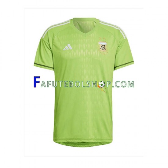 Camisa Goleiro 2 Argentina Copa Do Mundo 2022 manga curta ,Masculino