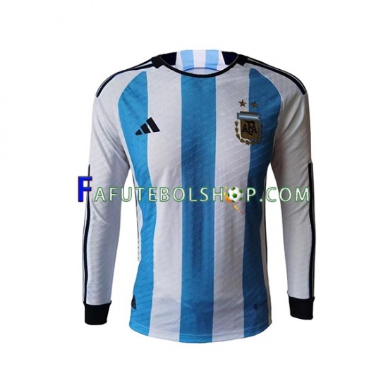 Camisa 1 Argentina Copa Do Mundo 2022 manga longa ,Masculino