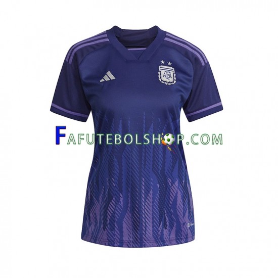 Camisa 2 Argentina Copa Do Mundo 2022 manga curta ,Feminino