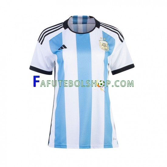 Camisa 1 Argentina Copa Do Mundo 2022 manga curta ,Feminino