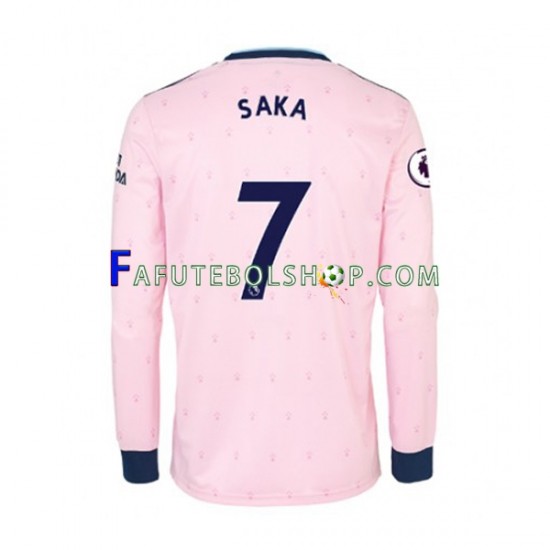 Camisa 3 Arsenal Bukayo Saka 7 2022-2023 manga longa ,Masculino